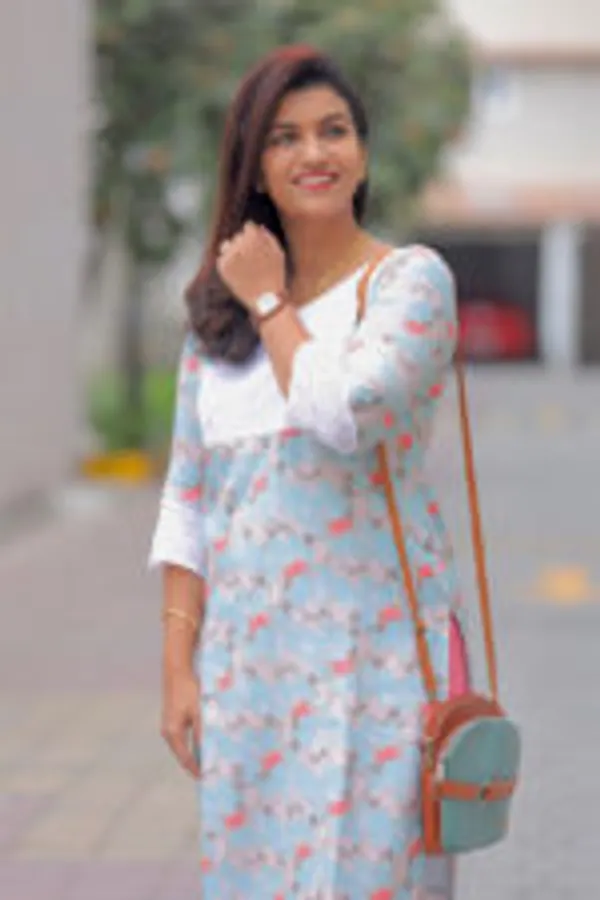 Sky_Petals_Linen_Floral_Kurti_With_White_Yoke_Soft_Touch