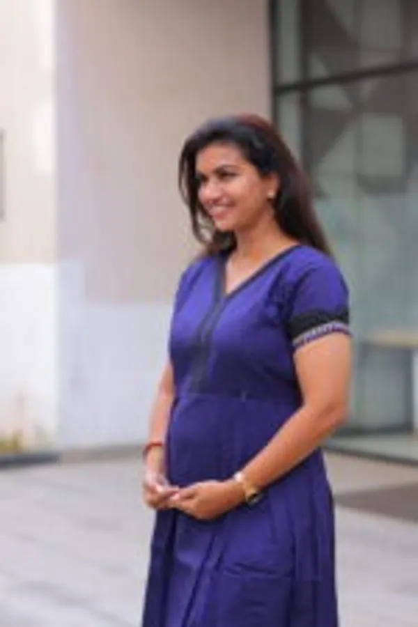 Royal_Blue_Slub_Silk_Maternity_Maxi_Dress_With_Black_Embroidered_Border_Elegant_Festive_Wear