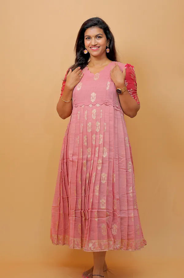 Blush_Pink_Ethnic_Silk_Cotton_Maternity_Gown