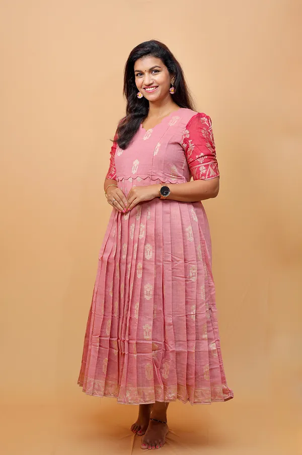 Blush_Pink_Ethnic_Silk_Cotton_Maternity_Gown