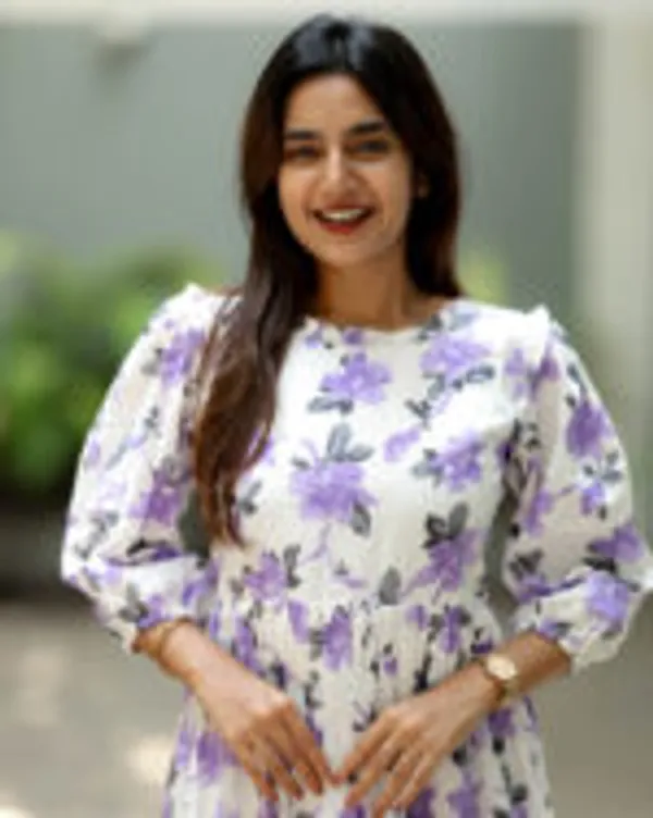 White_Lavender_Floral_Cotton_Maxi_Frock_Elegant_Casual_Wear