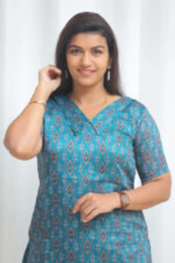 Teal_Whisper_Silk_Organza_Kurti_With_Ikat_Charm