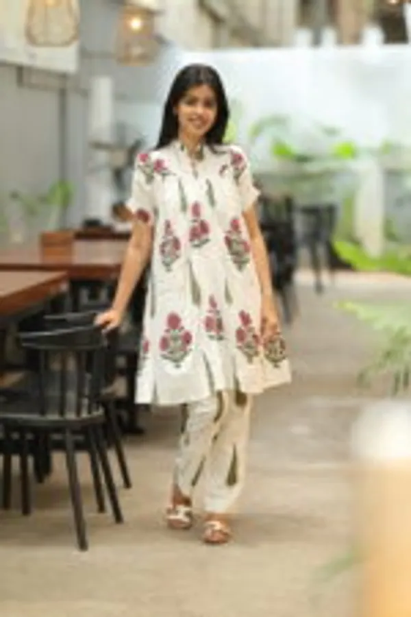 White_Maroon_Floral_Cotton_Co_Ord_Set_Elegant_Everyday_Comfort_Wear
