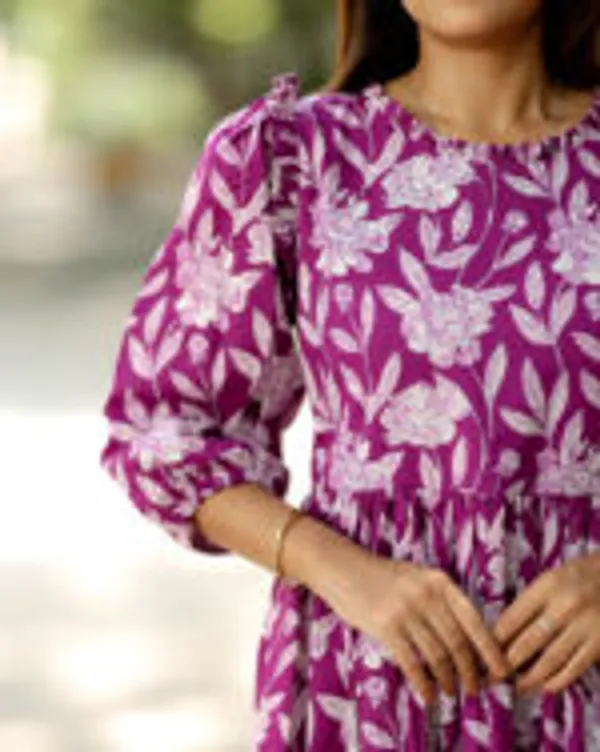 Purple_Floral_Cotton_Maxi_Frock_Elegant_Casual_Wear