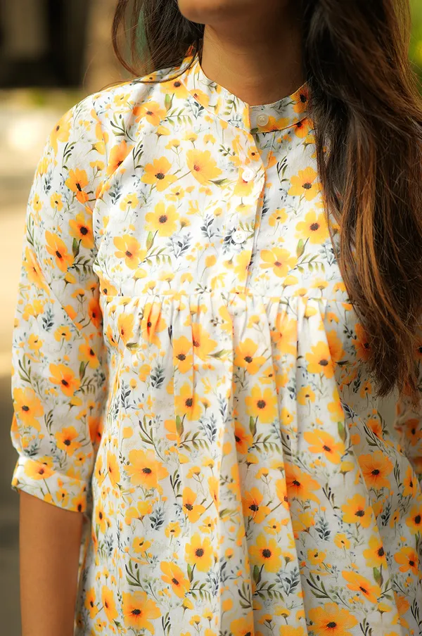 Sunpetal_Charm_Yellow_Cotton_Short_Top