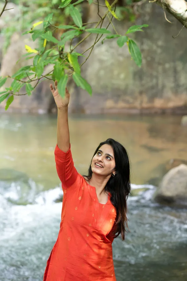Orange_Silk_Kurti_With_Minimal_Woven_Motifs_Elegant_Festive_Wear