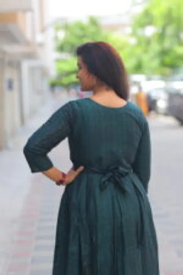 Teal_Green_Striped_Cotton_Maternity_Maxi_Dress_Elegant_Everyday_Wear