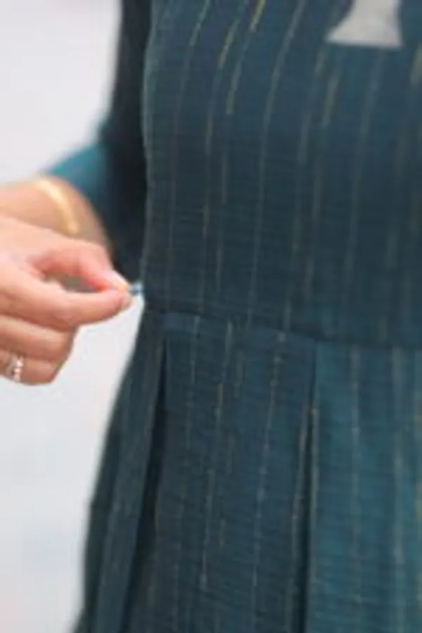 Teal_Green_Striped_Cotton_Maternity_Maxi_Dress_Elegant_Everyday_Wear