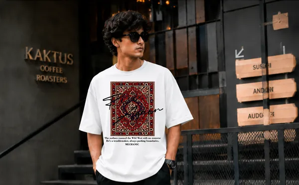 White_French_Terry_Cotton_Regular_Fit_Printed_T-Shirt_For_Men