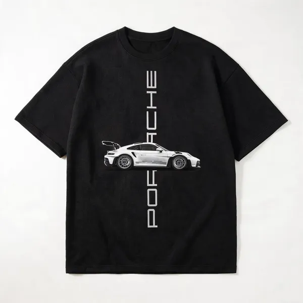 Black_French_Terry_Cotton_Oversized_Car_Graphic_T-Shirt_For_Men