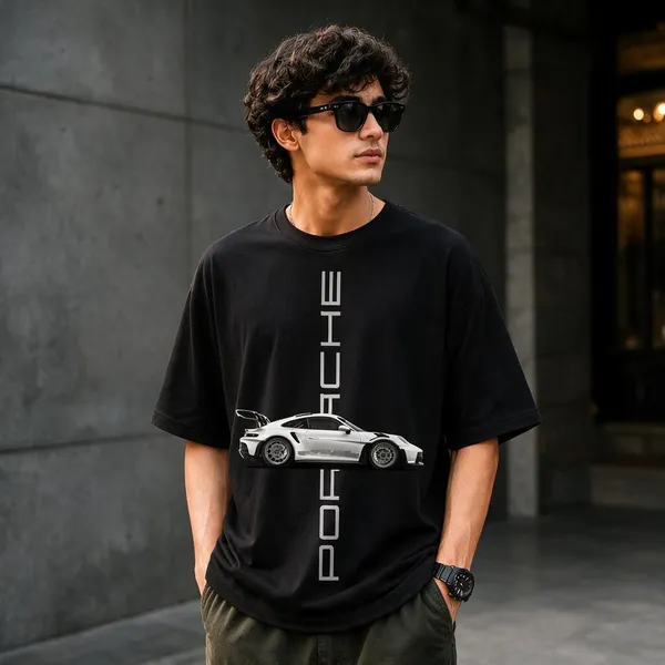 Black_French_Terry_Cotton_Oversized_Car_Graphic_T-Shirt_For_Men