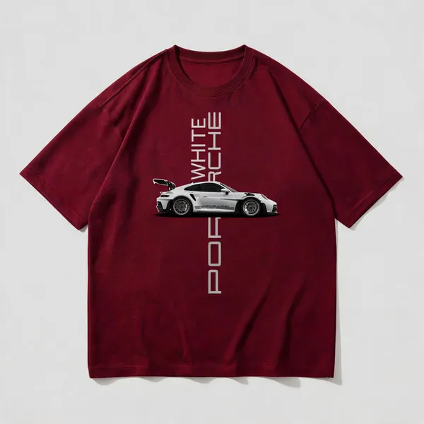 Maroon_French_Terry_Cotton_Oversized_Car_Graphic_T-Shirt_For_Men