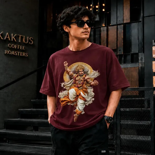 Maroon_French_Terry_Cotton_Oversized_Graphic_T-Shirt_For_Men