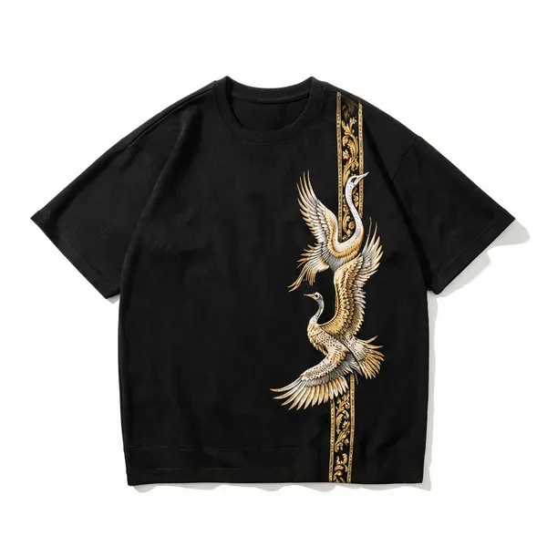 Black_French_Terry_Cotton_Relaxed_Fit_Graphic_T-Shirt_For_Men
