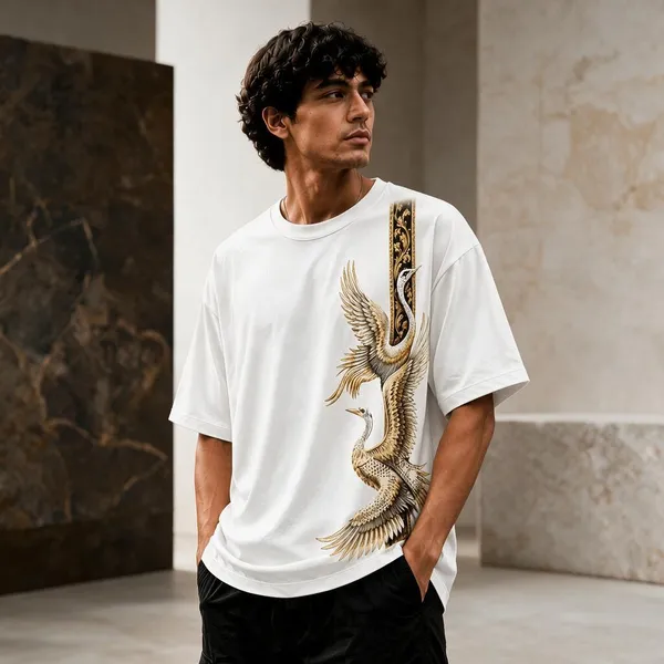 White_French_Terry_Cotton_Relaxed_Fit_Graphic_T-Shirt_For_Men
