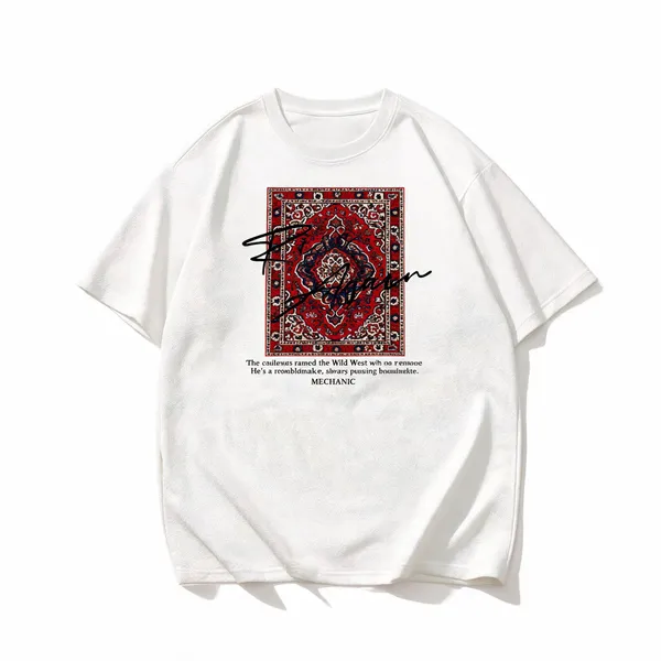 White_French_Terry_Cotton_Regular_Fit_Printed_T-Shirt_For_Men