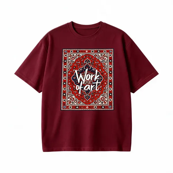 Maroon_French_Terry_Cotton_Oversized_Graphic_T-Shirt_For_Men