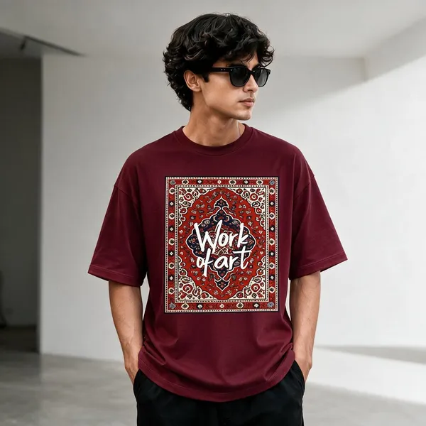 Maroon_French_Terry_Cotton_Oversized_Graphic_T-Shirt_For_Men