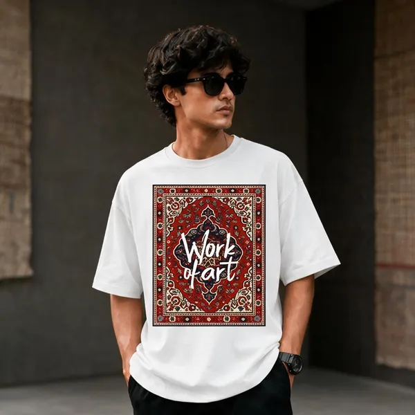 White_French_Terry_Cotton_Oversized_Graphic_T-Shirt_For_Men