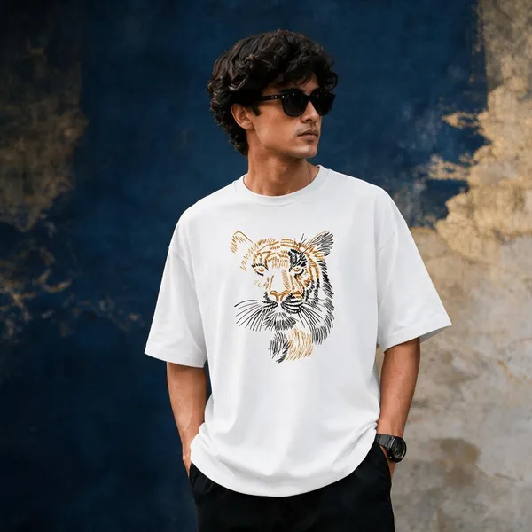 White_French_Terry_Cotton_Oversized_Graphic_Print_T-Shirt_For_Men
