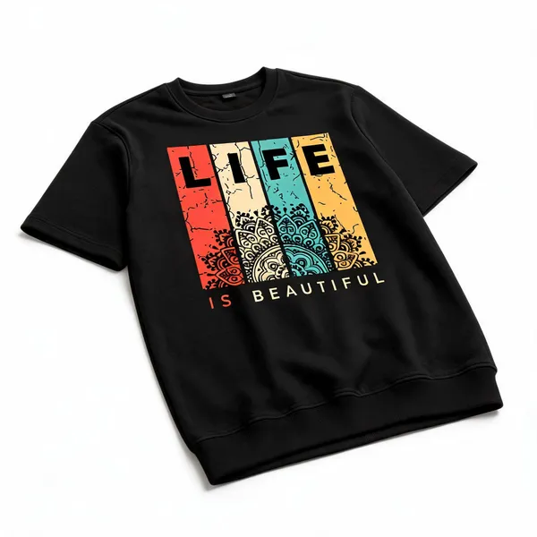 Black_French_Terry_Cotton_T-Shirt_For_Men