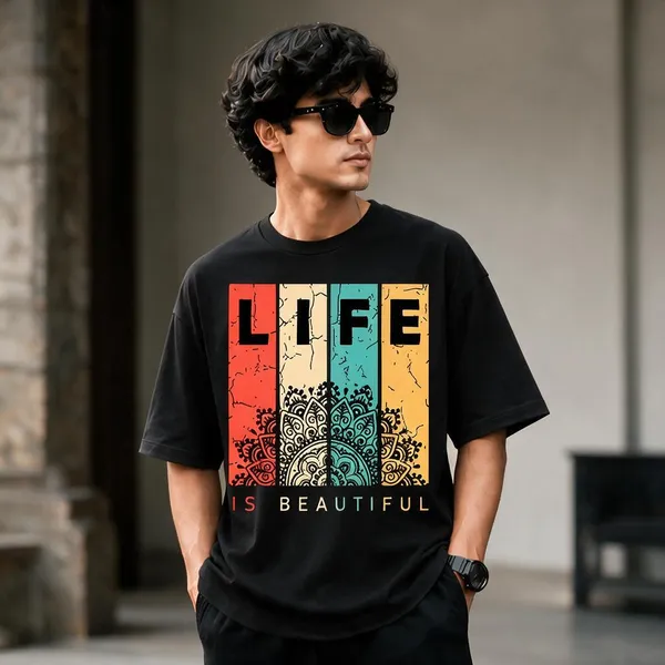 Black_French_Terry_Cotton_T-Shirt_For_Men
