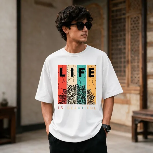 White_French_Terry_Cotton_T-Shirt_For_Men
