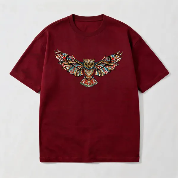 Maroon_French_Terry_Cotton_Oversized_Graphic_T-Shirt_For_Men