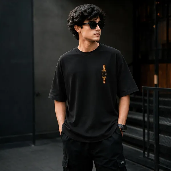Black_French_Terry_Cotton_Oversized_T-Shirt_For_Men