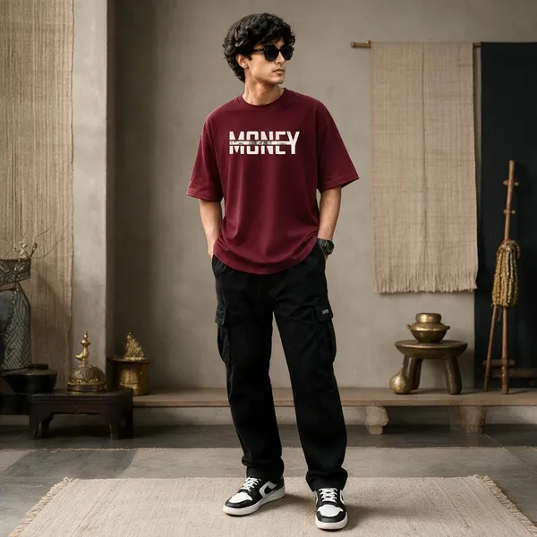 Maroon_French_Terry_Cotton_Oversized_Graphic_T-Shirt_For_Men