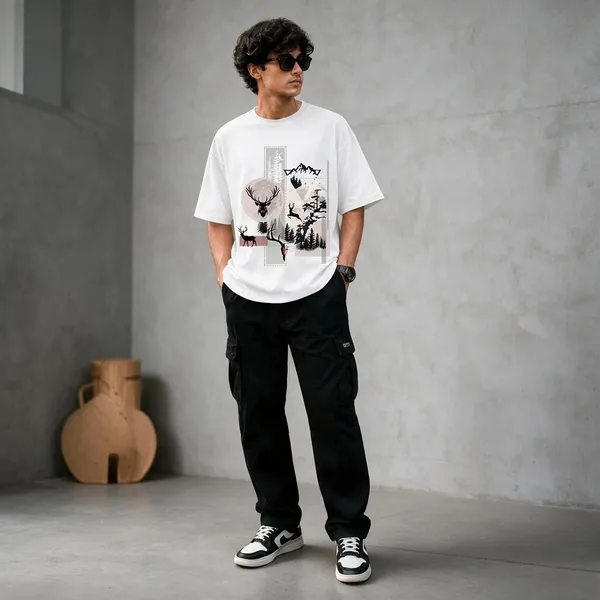 White_French_Terry_Cotton_Oversized_Graphic_T-Shirt_For_Men