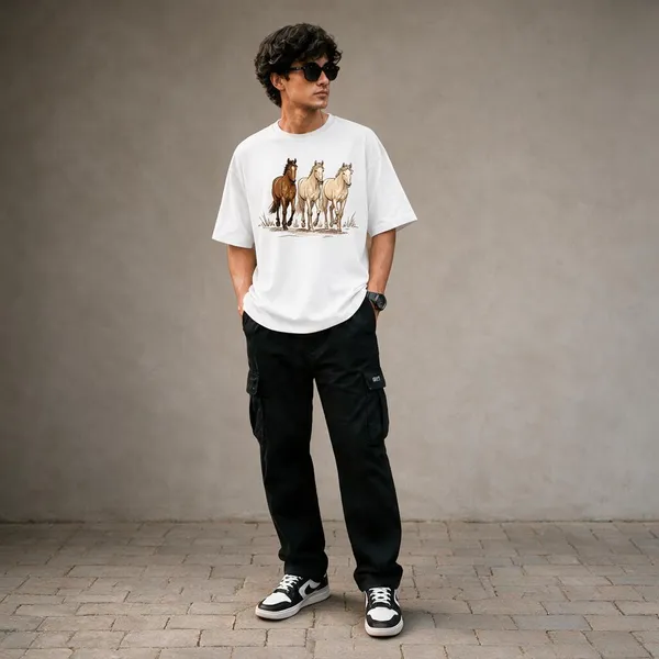 White_French_Terry_Cotton_Oversized_Graphic_T-Shirt_For_Men