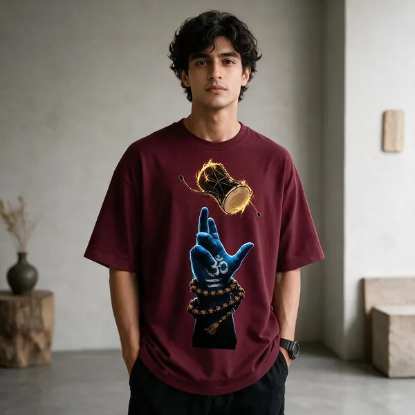 Maroon_French_Terry_Cotton_Graphic_Print_T-Shirt_For_Men