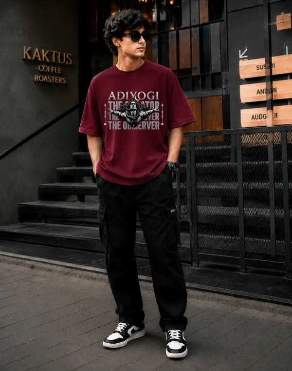 Maroon_French_Terry_Cotton_Graphic_Print_T-Shirt_For_Men
