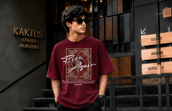 Maroon_French_Terry_Cotton_Regular_Fit_Printed_T-Shirt_For_Men