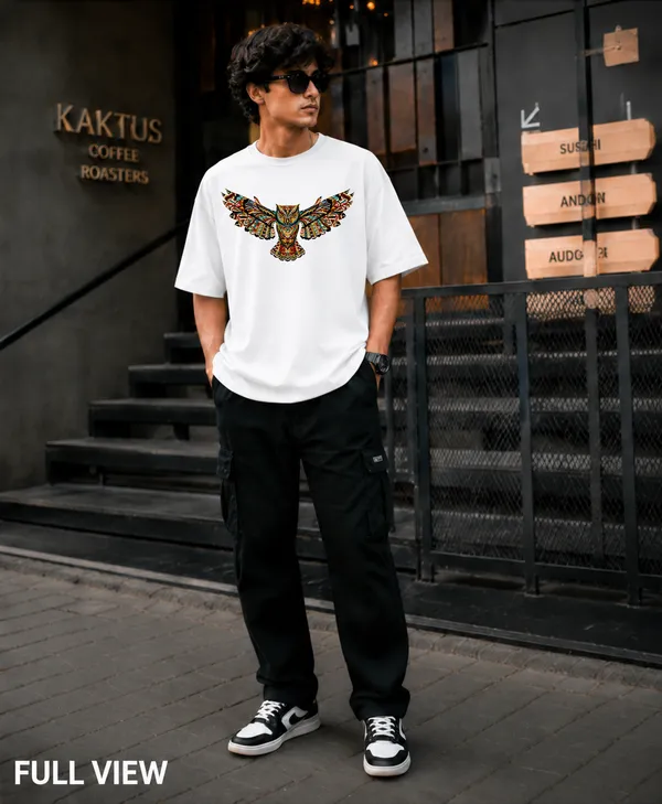 White_French_Terry_Cotton_Oversized_Graphic_T-Shirt_For_Men
