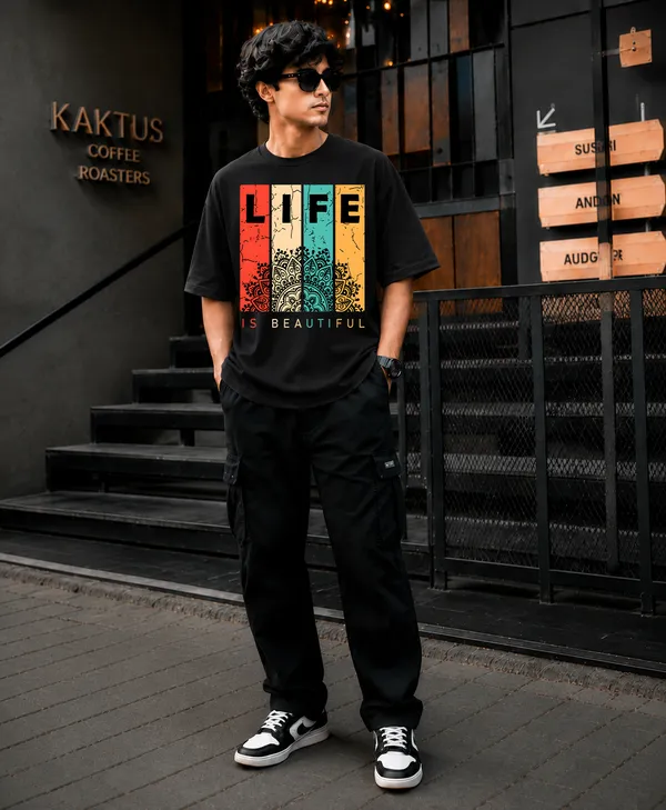 Black_French_Terry_Cotton_T-Shirt_For_Men