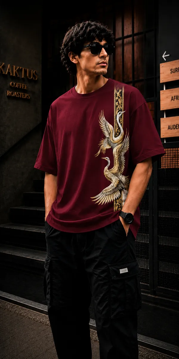 Maroon_French_Terry_Cotton_Relaxed_Fit_Graphic_T-Shirt_For_Men