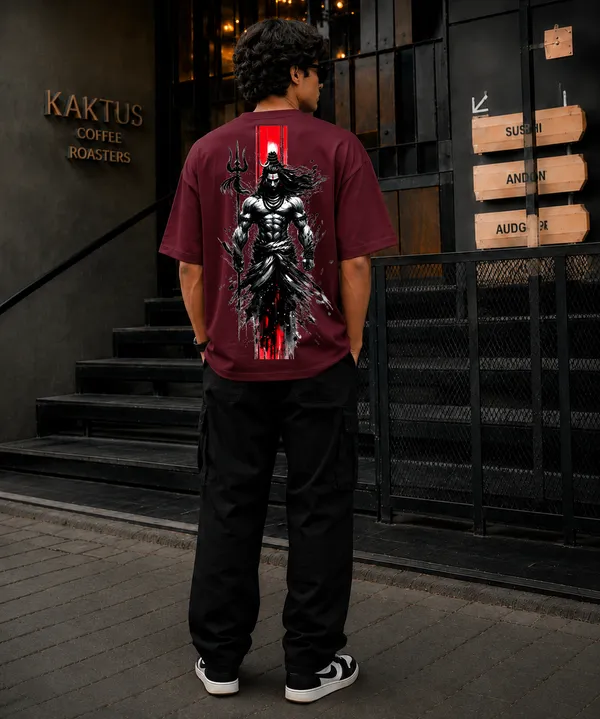 Maroon_French_Terry_Cotton_Oversized_Graphic_T-Shirt_For_Men