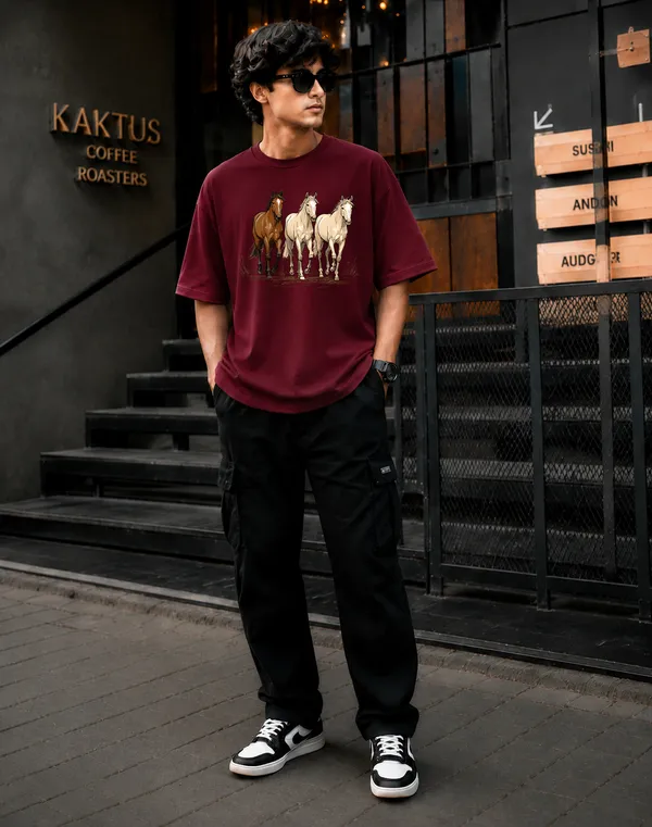 Maroon_French_Terry_Cotton_Oversized_Graphic_T-Shirt_For_Men