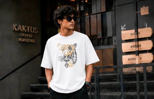 White_French_Terry_Cotton_Oversized_Graphic_Print_T-Shirt_For_Men