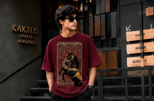 Maroon_French_Terry_Cotton_Oversized_Graphic_T-Shirt_For_Men
