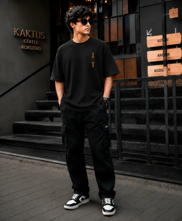 Black_French_Terry_Cotton_Oversized_T-Shirt_For_Men