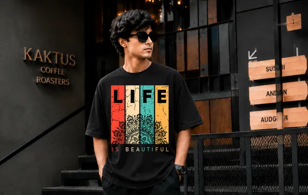 Black_French_Terry_Cotton_T-Shirt_For_Men