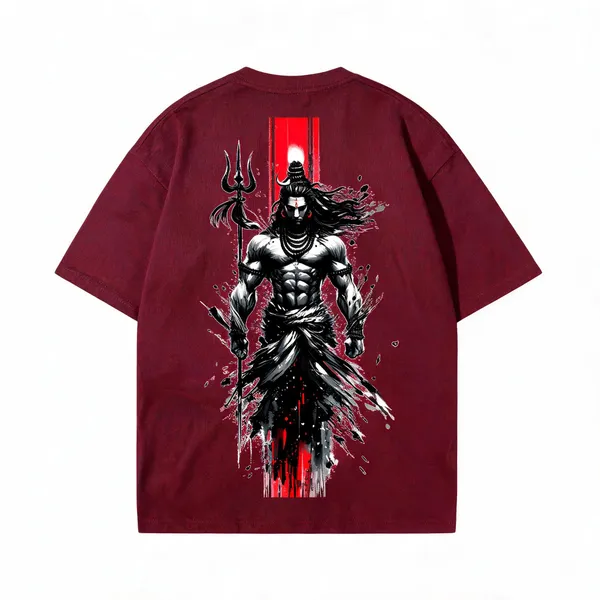 Maroon_French_Terry_Cotton_Oversized_Graphic_T-Shirt_For_Men
