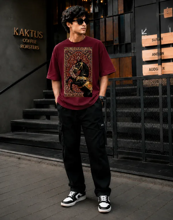 Maroon_French_Terry_Cotton_Oversized_Graphic_T-Shirt_For_Men