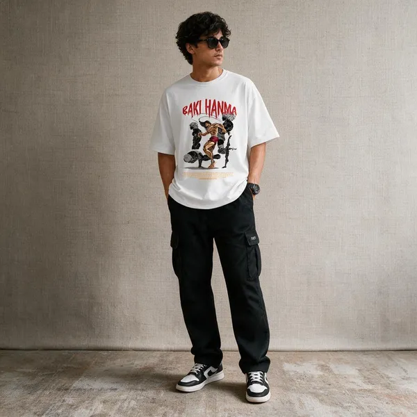 White_French_Terry_Cotton_Oversized_Graphic_T-Shirt_For_Men