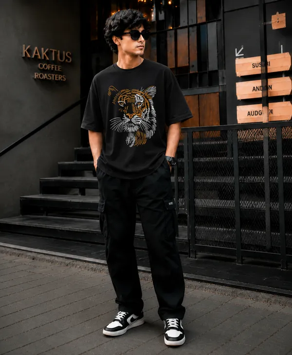 Black_French_Terry_Cotton_Oversized_Graphic_Print_T-Shirt_For_Men