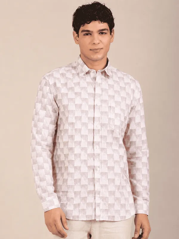 Men_S_Taupe_Geometric_Print_Slim_Fit_Cotton_Shirt