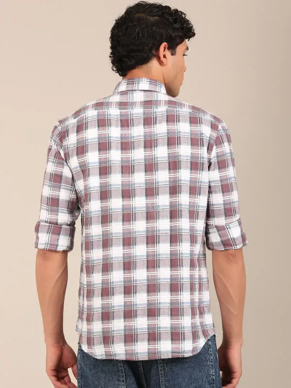 Men_S_Mauve_Brown_Check_Slim_Fit_Cotton_Dobby_Shirt